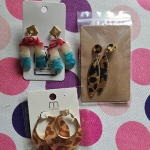 Colorful and Leopard Print Earring Set